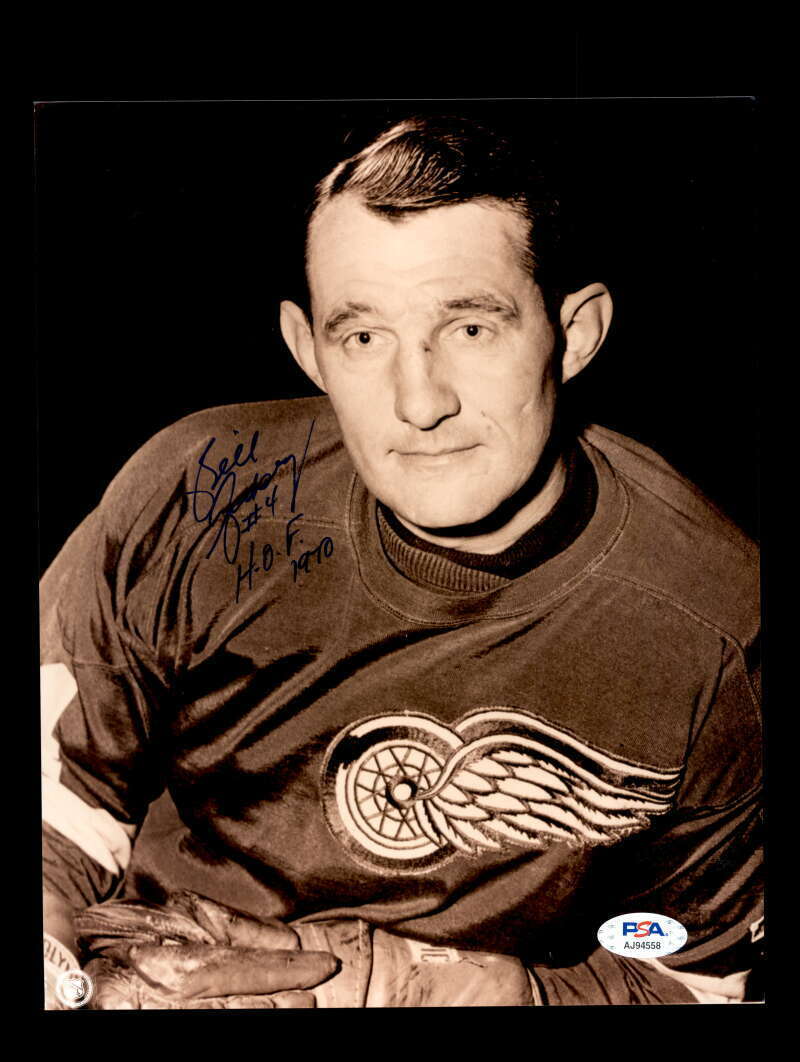 Bill Gadsby PSA DNA Signed Coa 8x10 Autograph Photo Red Wings Image 1