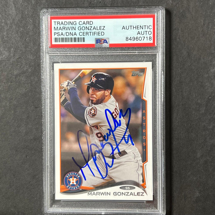 2014 Topps Update #US-317 Marwin Gonzalez Signed Card PSA Slabbed Auto Astros Image 1