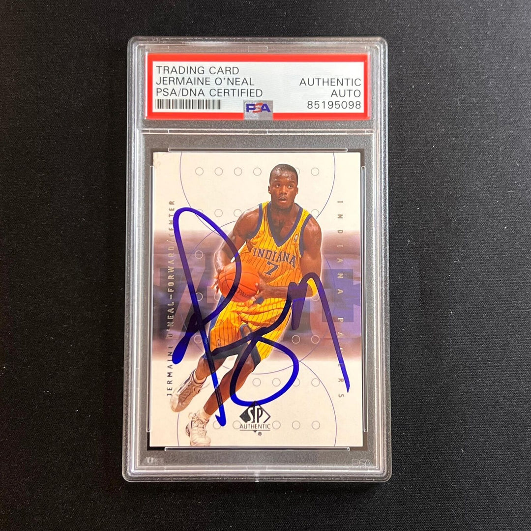 1999-2000 Upperdeck #32 Jermaine O'Neal Signed Card AUTO PSA Slabbed Pacers Image 1