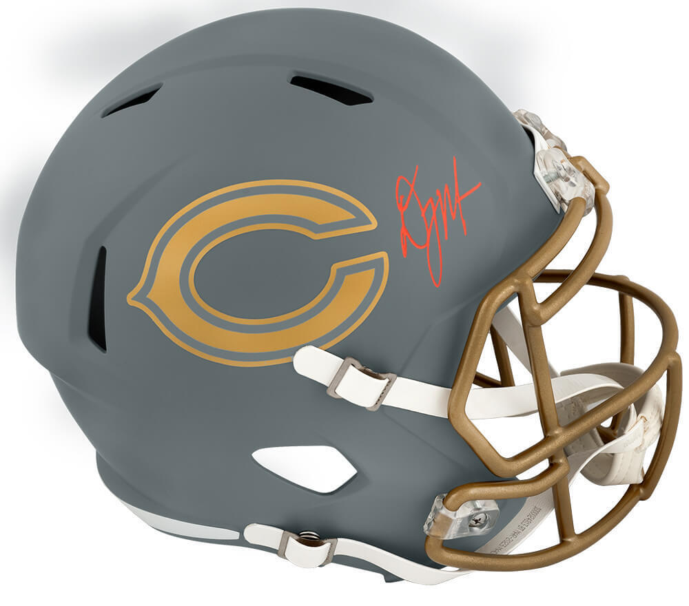 D.J. (DJ) Moore Signed Bears SLATE Riddell Full Size Rep Helmet - (SCHWARTZ COA) Image 1