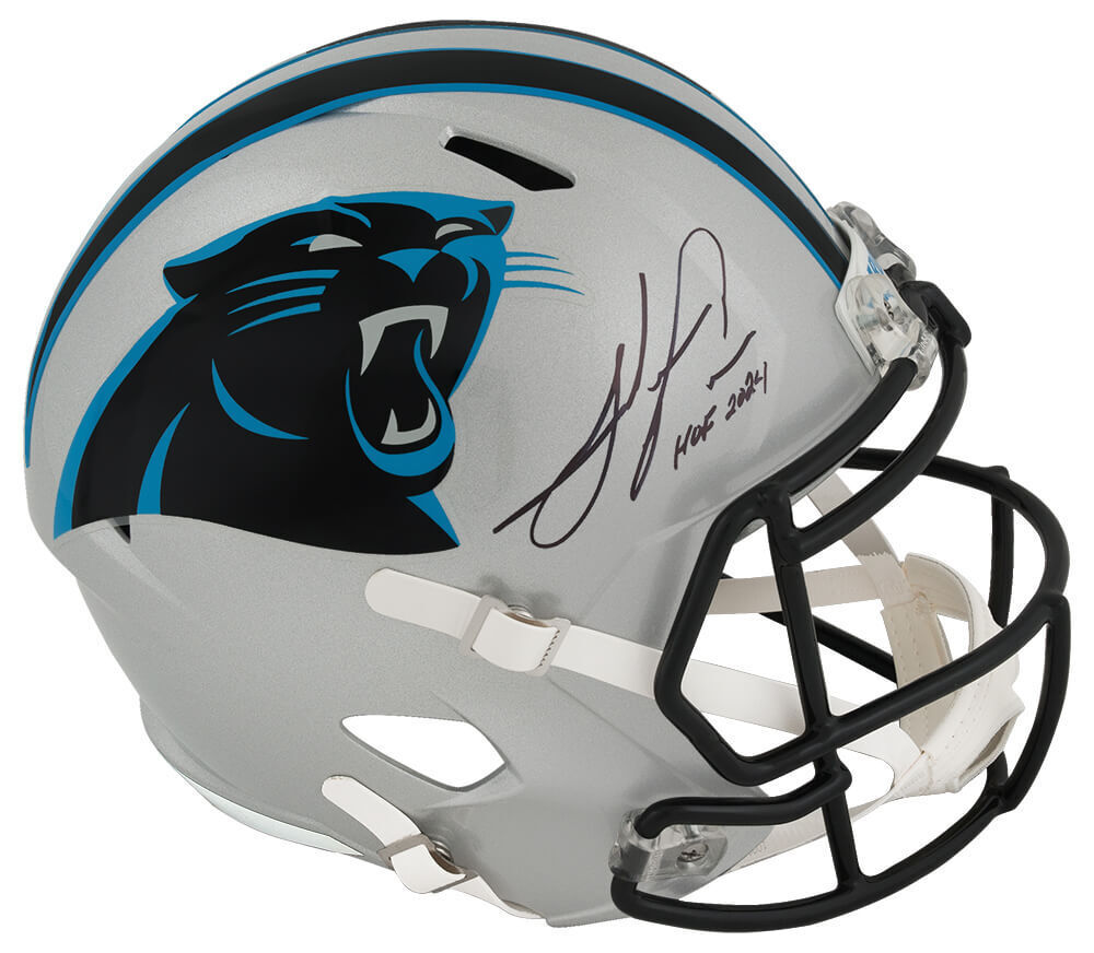 Julius Peppers Signed Panthers Riddell F/S Speed Rep Helmet w/HOF 2024 -(SS COA) Image 1