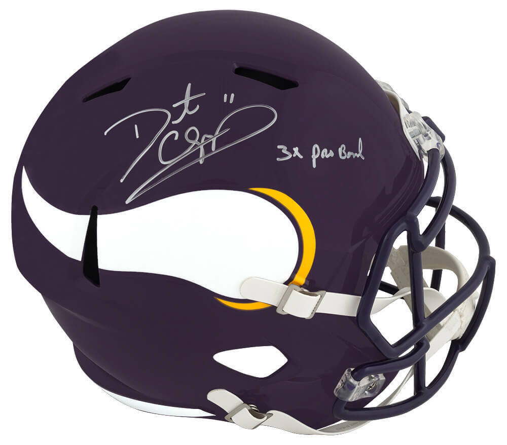 Daunte Culpepper Signed Vikings T/B Riddell F/S Rep Helmet w/3x Pro Bowl -SS COA Image 1