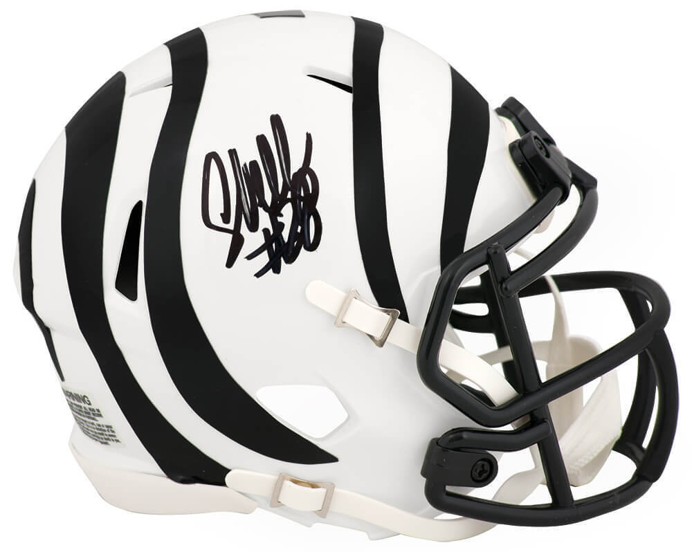 Corey Dillon Signed Bengals Alt White Riddell Speed Mini Helmet - (SCHWARTZ COA) Image 1