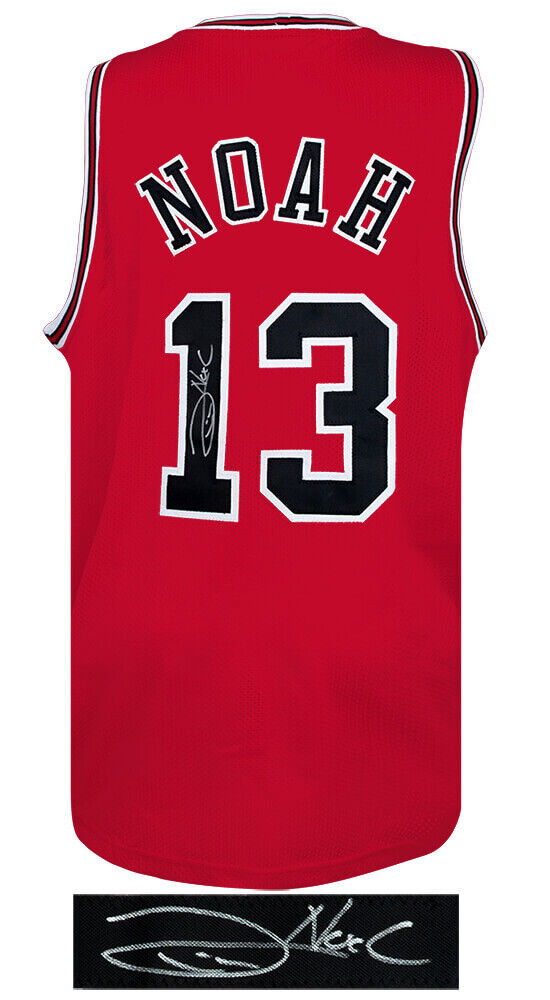Joakim Noah (CHICAGO BULLS) Signed Red Custom Basketball Jersey - (SCHWARTZ COA) Image 2