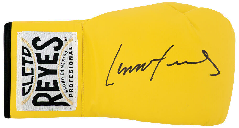 Lennox Lewis Signed Clete Reyes Yellow Boxing Glove - (SCHWARTZ SPORTS COA) Image 1