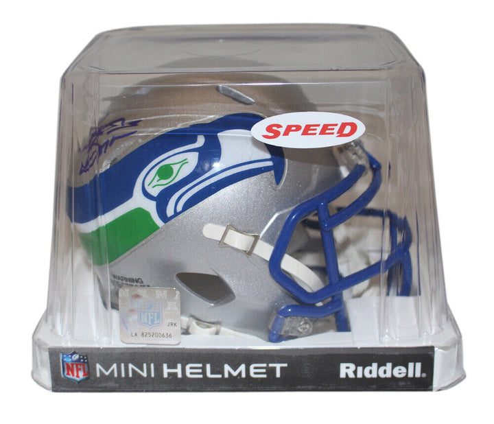 Brian Bosworth Signed Seattle Seahawks '83-'01 Speed Mini Helmet BAS 40067 Image 4