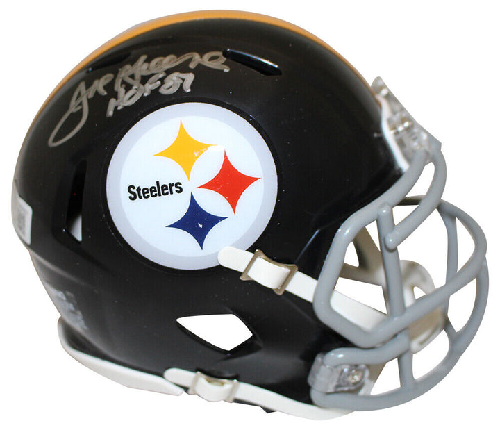 Joe Greene Signed Pittsburgh Steelers TB Mini Helmet Beckett 38681 Image 1