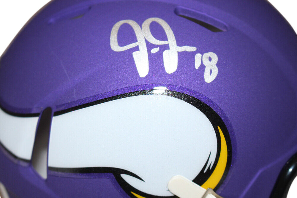 Justin Jefferson Autographed Minnesota Vikings Mini Helmet Beckett 31602 Image 2
