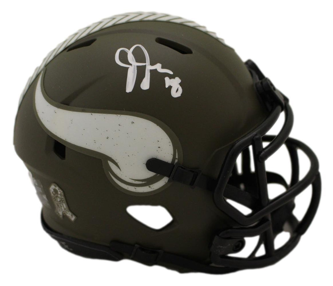Justin Jefferson Signed Minnesota Vikings 22 Salute Mini Helmet Beckett 38989 Image 1
