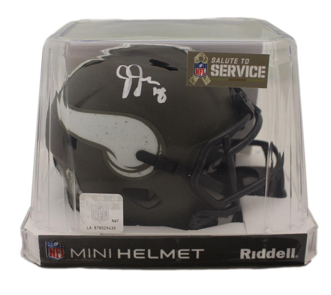 Justin Jefferson Signed Minnesota Vikings 22 Salute Mini Helmet Beckett 38989 Image 4