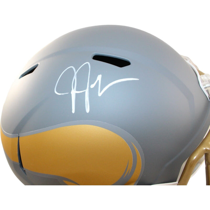 Justin Jefferson Signed Minnesota Vikings F/S Slate Helmet Beckett 44566 Image 2