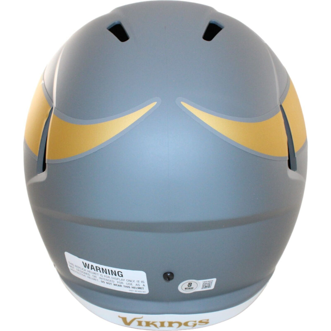 Justin Jefferson Signed Minnesota Vikings F/S Slate Helmet Beckett 44566 Image 3