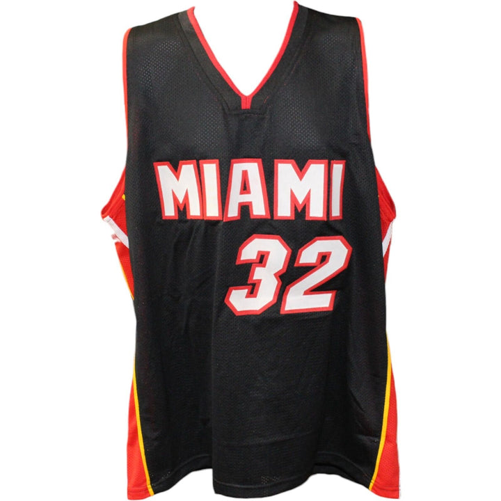Shaquille O'neal Autographed Miami Heat Black Jersey Beckett 44558 Image 4