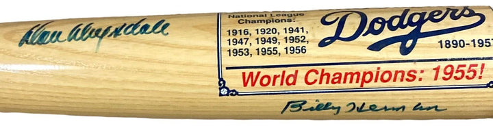 Don Drysdale Billy Herman Signed Dodgers Cooperstown Collection Bat BAS Image 2