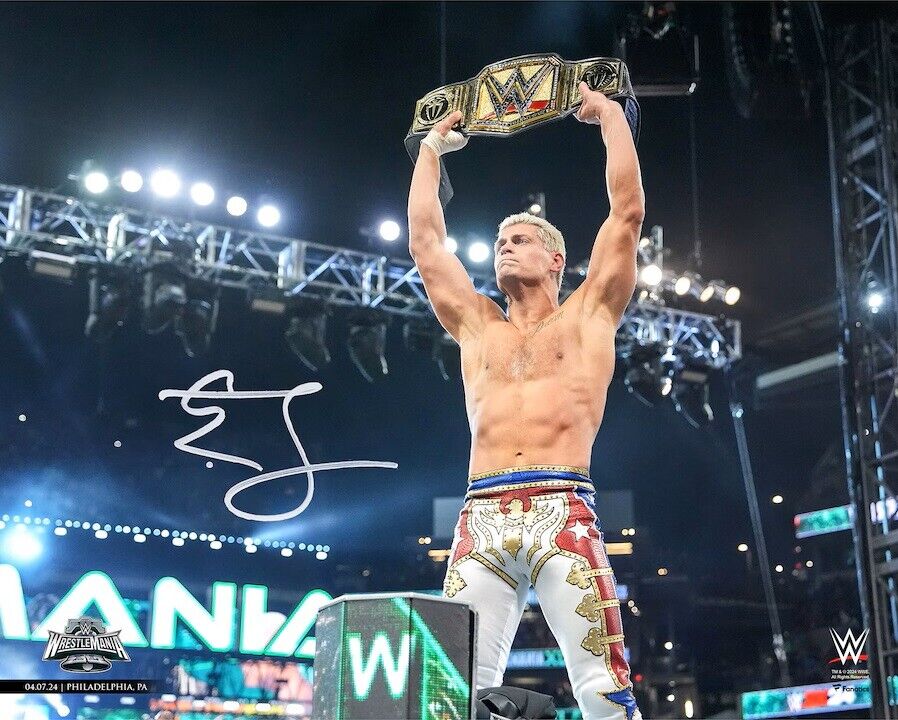 Cody Rhodes Signed 16x20 WWE Wrestlemania 40 Photo Fanatics Image 1