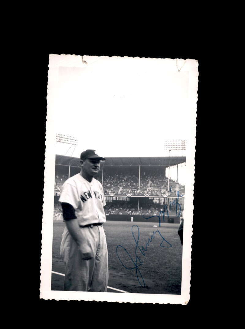 Johnny Mize JSA Coa Signed Vintage 4x6 1950`s New York Giants Original Photo  Image 1