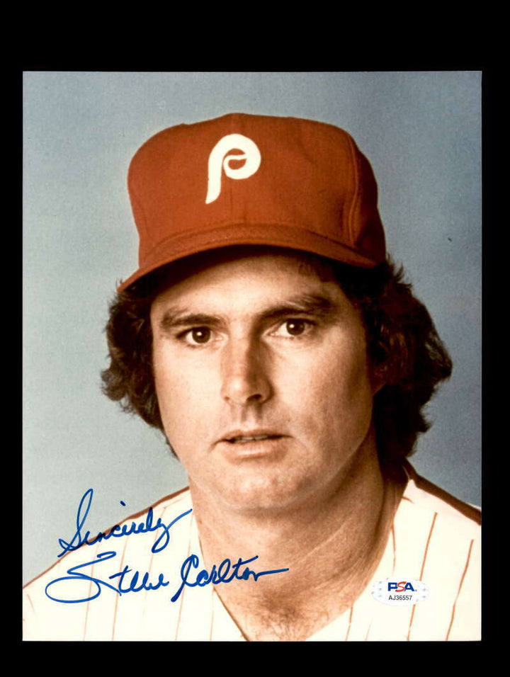 Steve Carlton PSA DNA Coa Signed 8x10 Photo Phillies Autograph Image 1