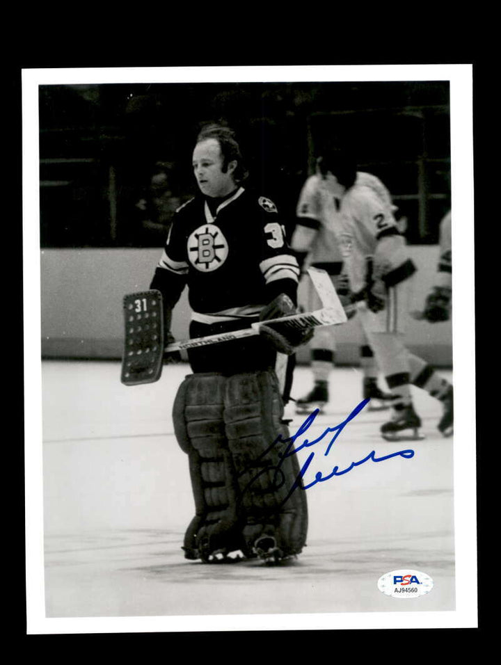 Gerry Cheevers PSA DNA Signed Coa 8x10 Autograph Photo Bruins Image 1