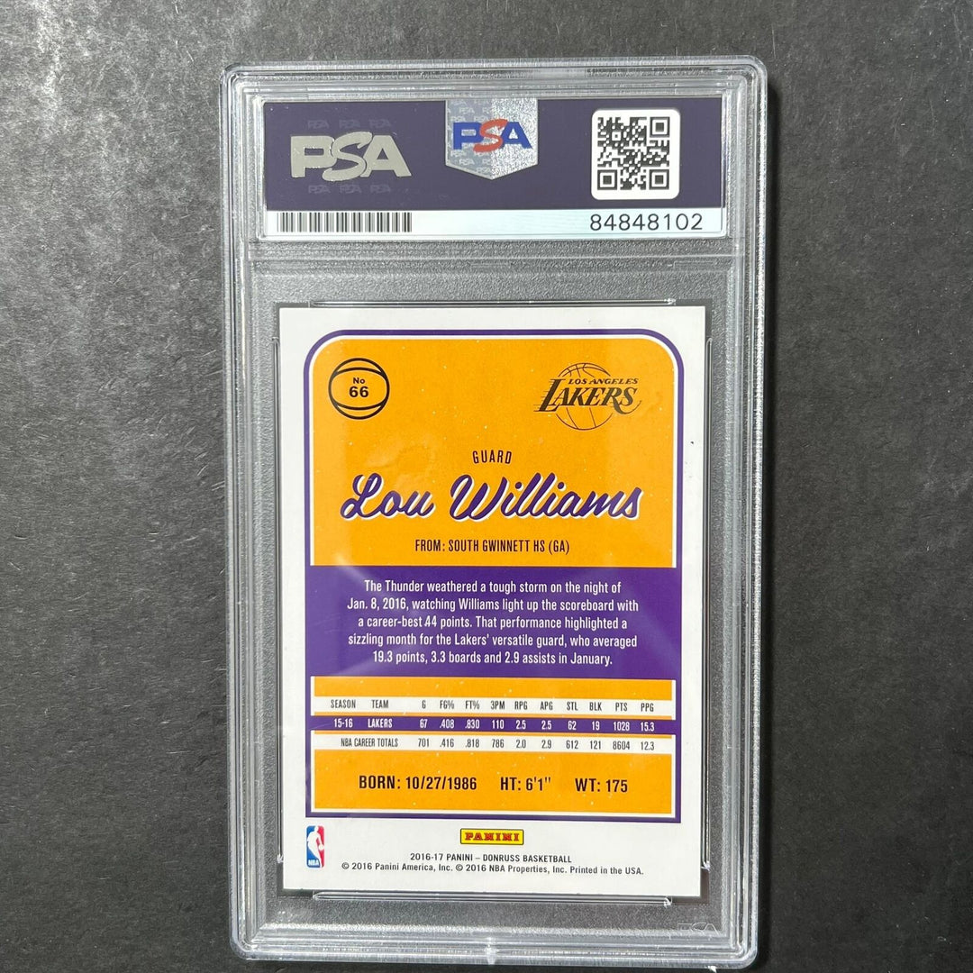 2016-17 Panini Donruss #66 Lou Williams Signed Card AUTO PSA Slabbed Lakers Image 2