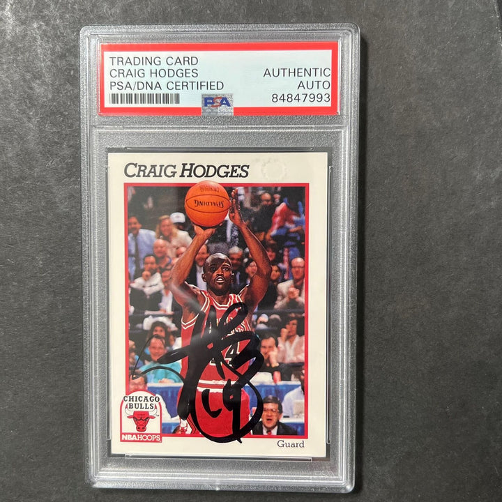 1991-92 NBA Hoops #29 Craig Hodges Signed Card AUTO PSA Slabbed Bulls Image 1
