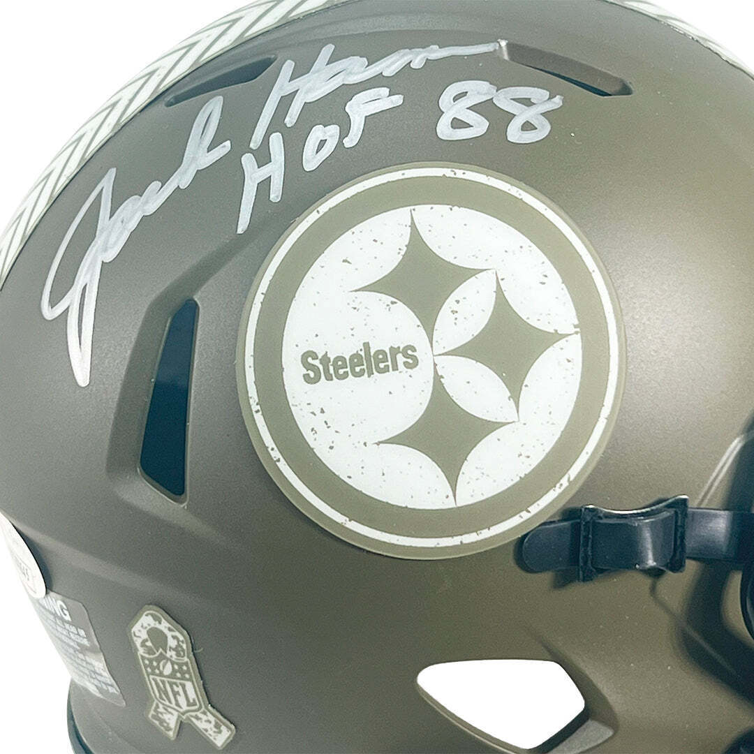 Jack Ham Signed Pittsburgh Steelers Salute to Service Mini Football Helmet (JSA) Image 2