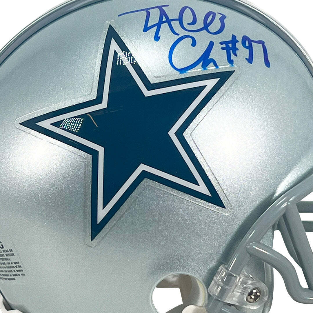 Taco Charlton Signed Dallas Cowboys Mini Football Helmet (JSA) Image 2