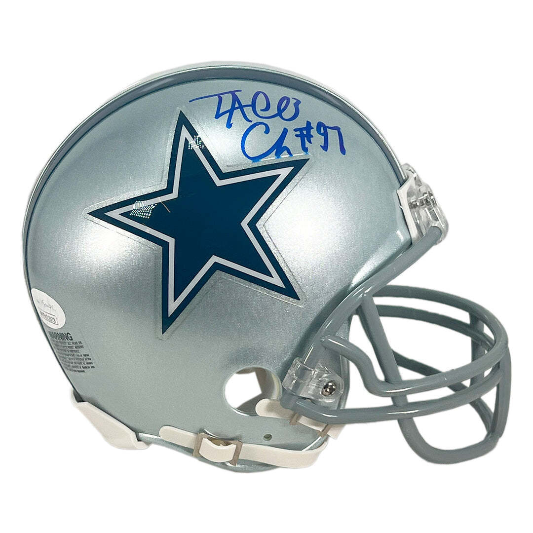 Taco Charlton Signed Dallas Cowboys Mini Football Helmet (JSA) Image 3