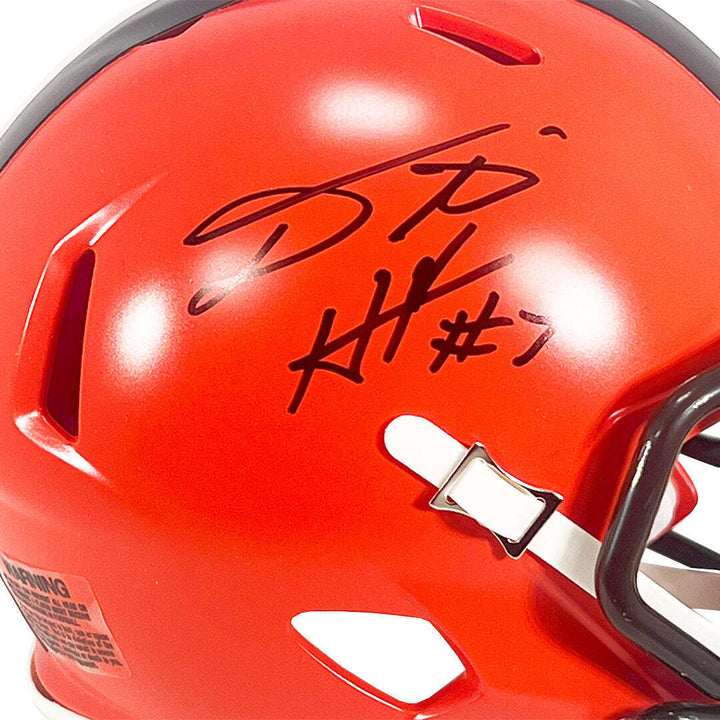 Dustin Hopkins Signed Cleveland Browns Speed Mini Football Helmet (JSA) Image 2