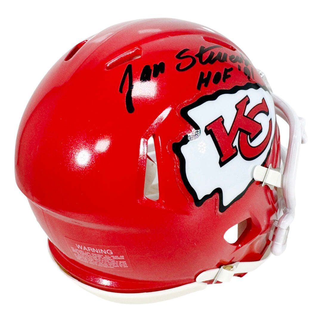 Jan Stenerud Signed HOF 91 Inscription Kansas City Chiefs Speed Mini Football He Image 3