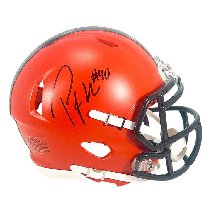 Peyton Hillis Signed Cleveland Browns Speed Mini Football Helmet (JSA) Image 1