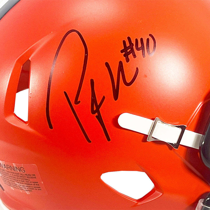 Peyton Hillis Signed Cleveland Browns Speed Mini Football Helmet (JSA) Image 2