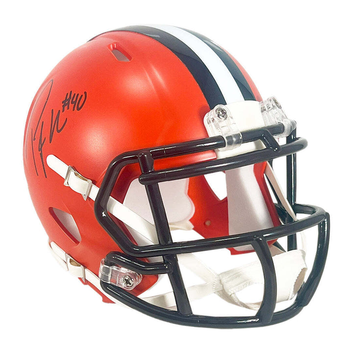 Peyton Hillis Signed Cleveland Browns Speed Mini Football Helmet (JSA) Image 3