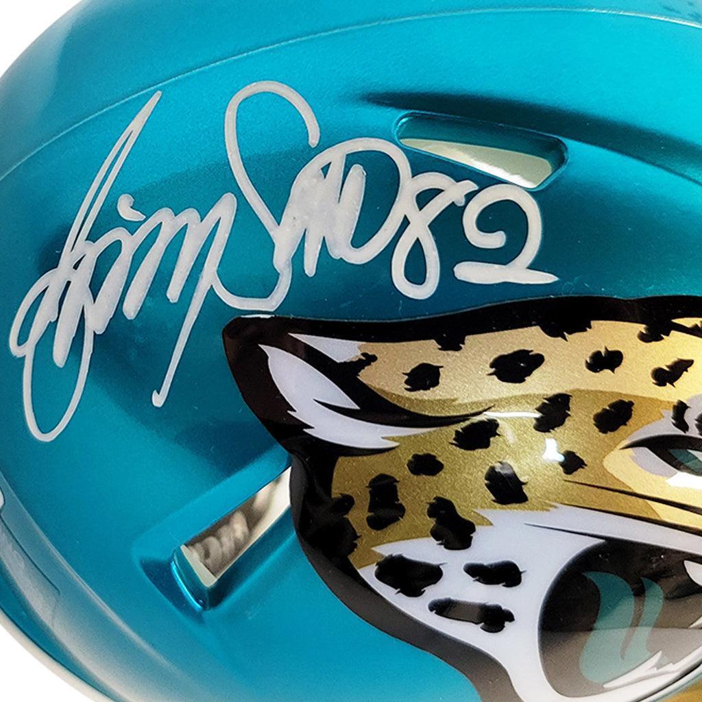 Jimmy Smith Signed Jacksonville Jaguars Flash Speed Mini Replica Football Helmet Image 2