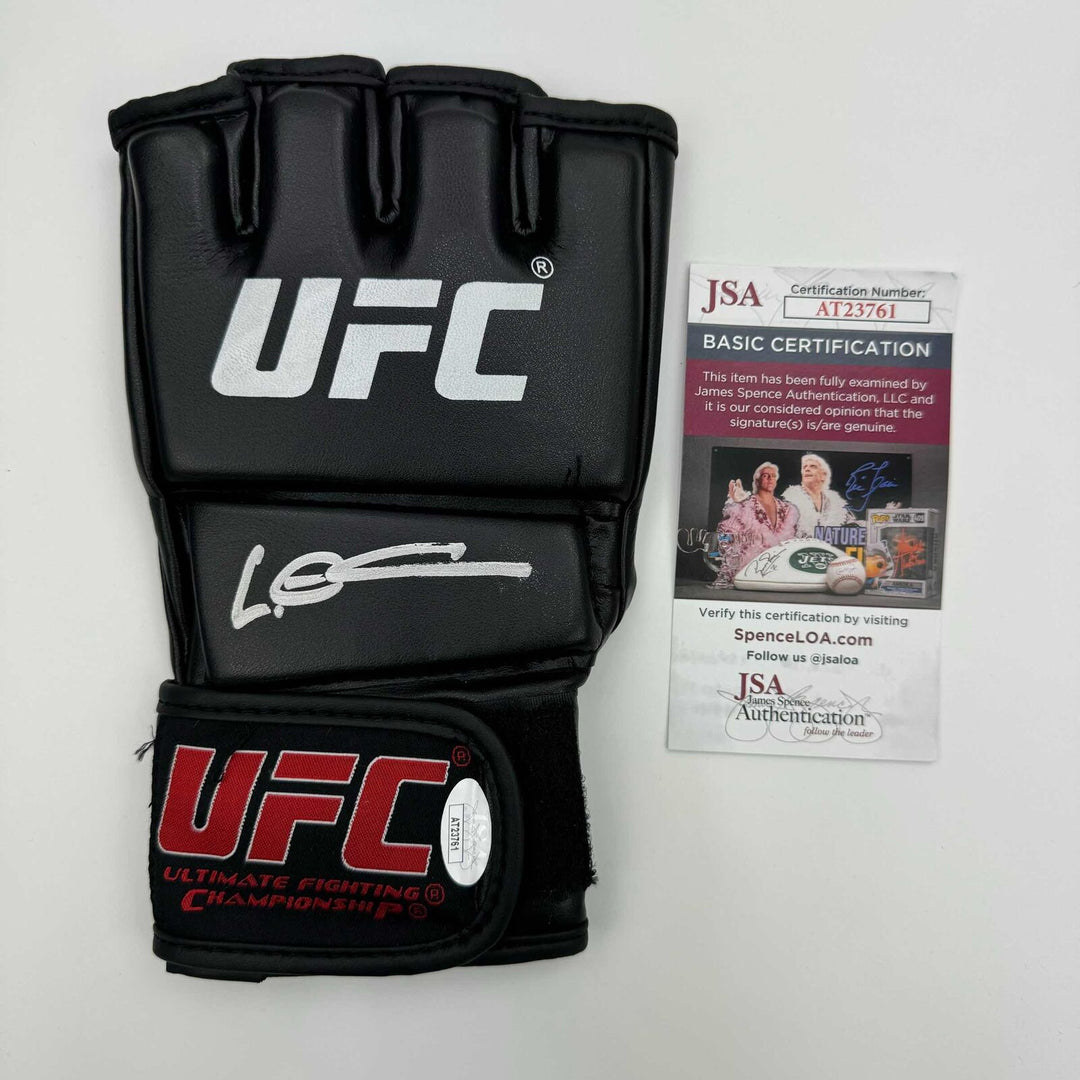 Autographed/Signed Leon Edwards Black UFC MMA Glove Ultimate Fighting JSA COA Image 1
