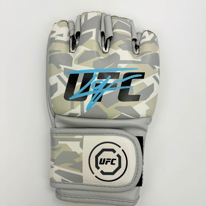 Autographed/Signed Ilia Topuria White Camo UFC MMA Glove BAS COA Image 1