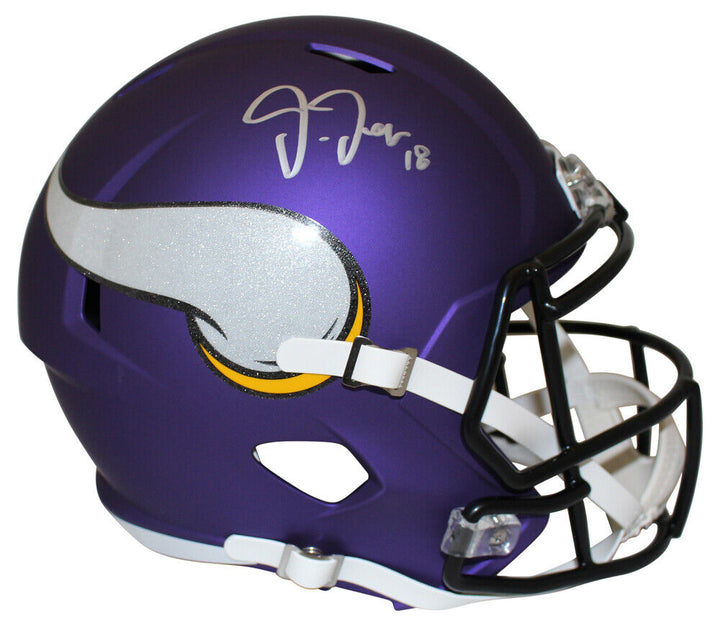 Justin Jefferson Autographed Minnesota Vikings F/S Helmet Beckett 28503 Image 1