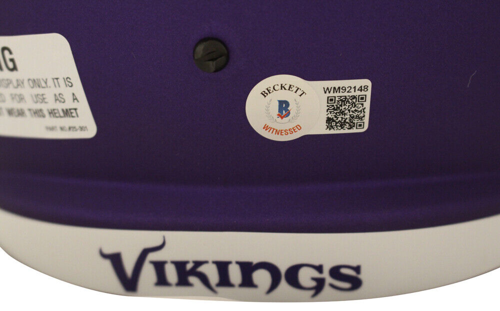 Justin Jefferson Autographed Minnesota Vikings F/S Helmet Beckett 28503 Image 3