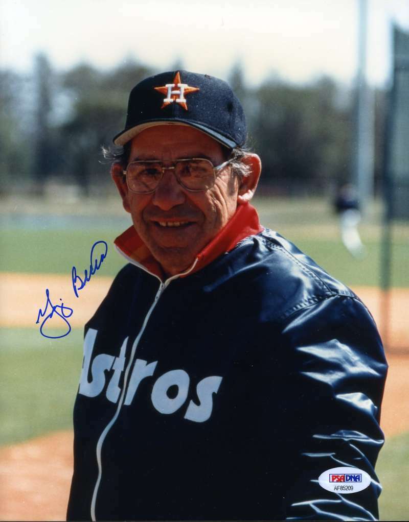 Yogi Berra Psa Dna Coa Autograph 8x10 Photo  Hand Signed Houston Astros Image 1