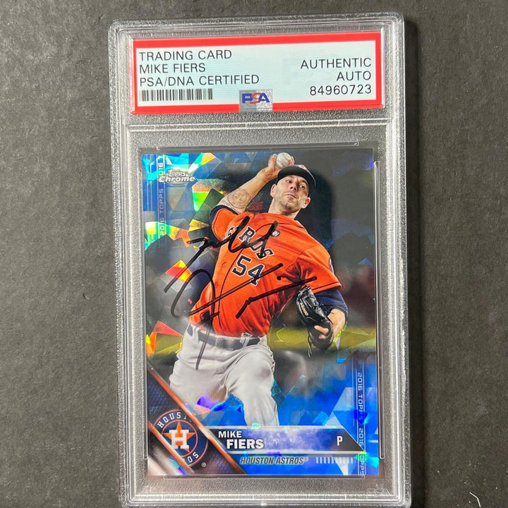 2016 Topps #627 Mike Fiers Signed Card PSA Slabbed Auto Astros Image 1