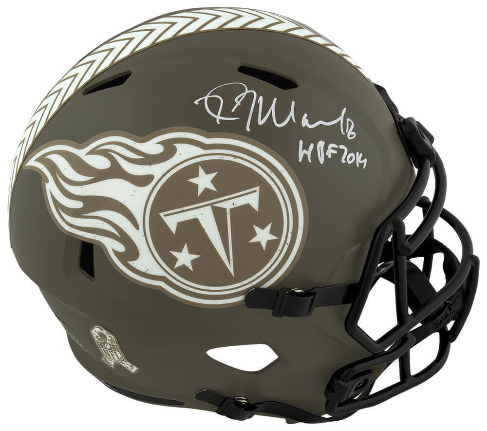 Kevin Mawae Signed Titans SALUTE Riddell F/S Speed Rep Helmet w/HOF'19 -(SS COA) Image 1