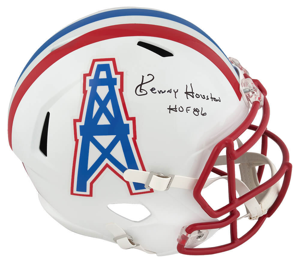 Ken Houston Signed Oilers T/B Riddell F/S Speed Replica Helmet w/HOF'86 (SS COA) Image 1