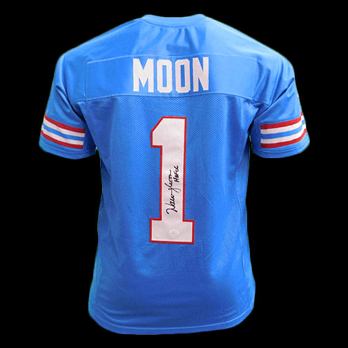 Warren Moon Autographed Pro Style Football Jersey Light Blue HOF '06 (BECKETT) Image 1