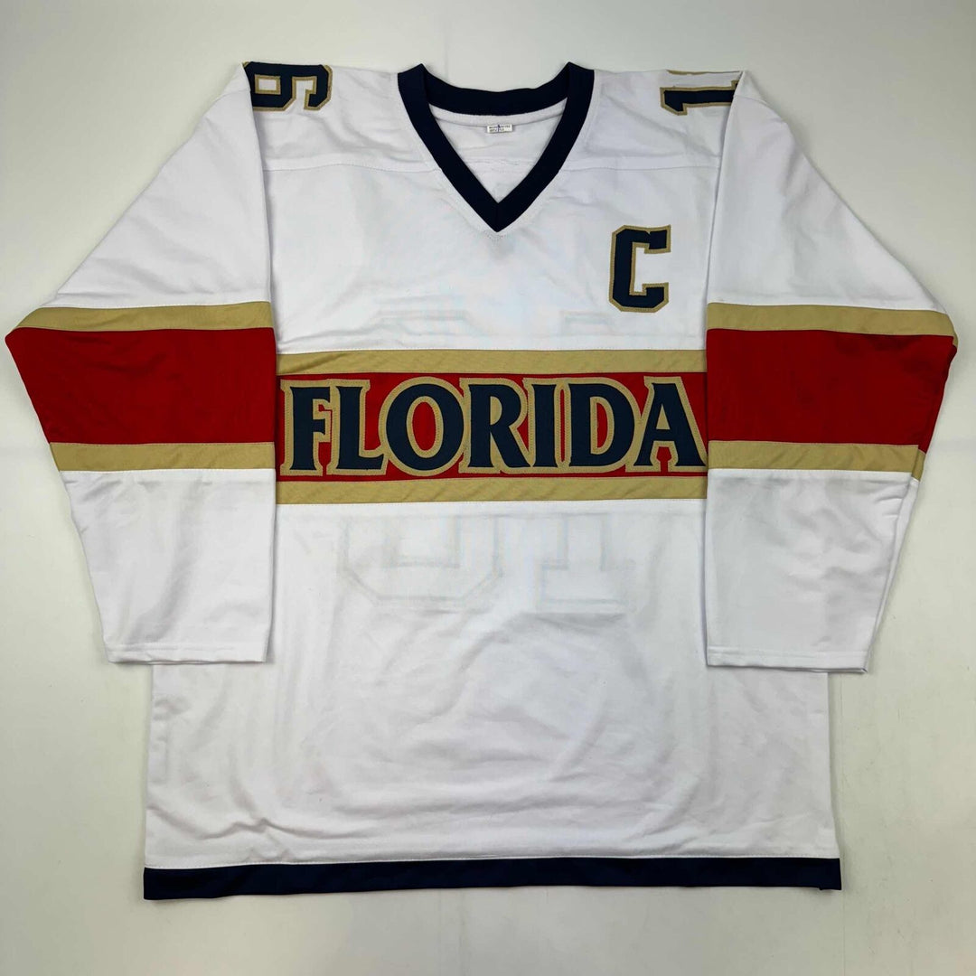 Autographed/Signed Aleksander Barkov Florida White Hockey Jersey JSA COA Image 4