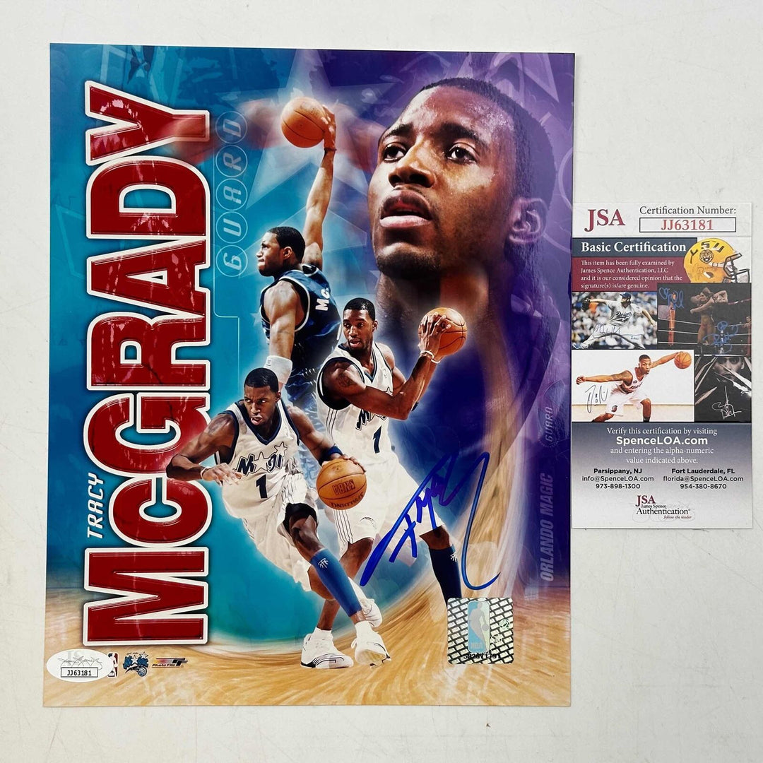 Autographed/Signed Tracy McGrady Orlando Magic 8x10 Basketball Photo JSA COA Image 1