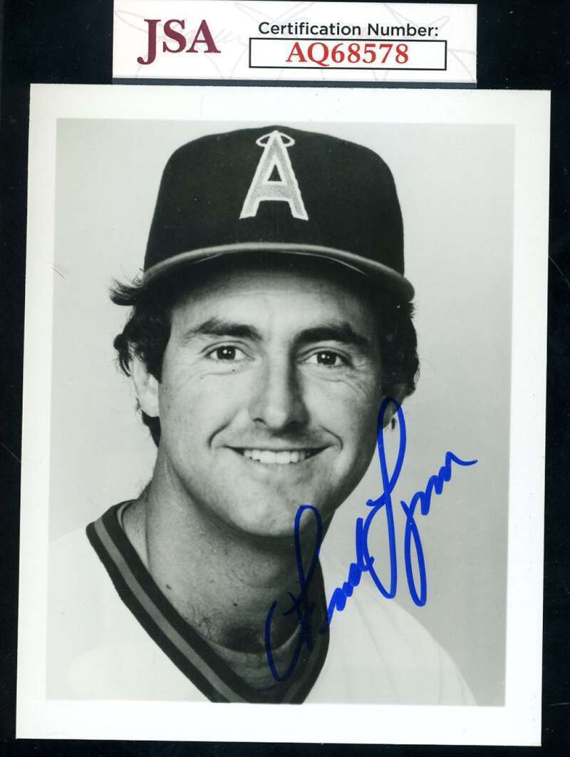 Fred Lynn JSA Cert Signed  Team Issued 3x5 Photo Autograph Angels Image 1
