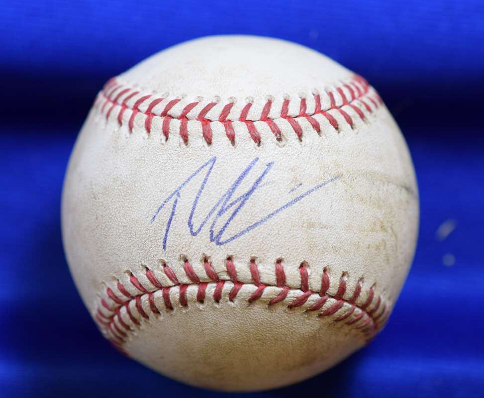 Theo Epstein 9-12 Game Used MLB COA Autograph Major League Signed Baseball Image 1
