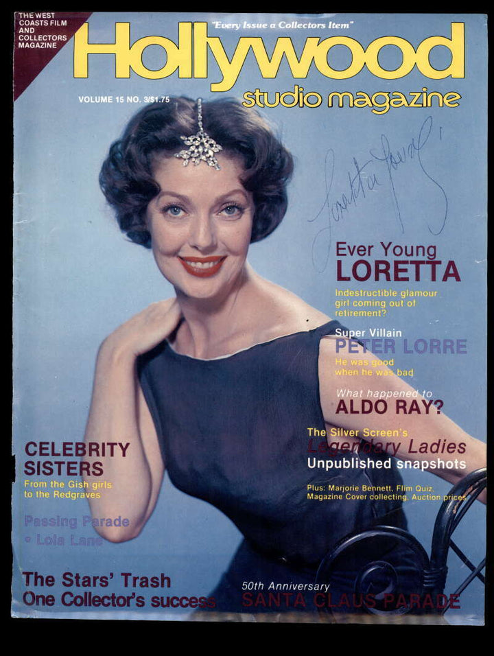 Loretta Young PSA DNA Coa Signed 9x11 Magazine Cover Photo Autograph Image 1