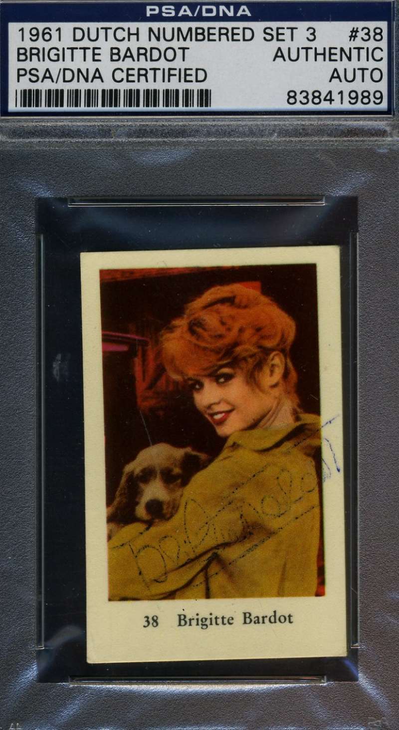 Brigitte Bardot Signed Psa Dna 1961 Dutch Trading Card Autographed Authentic Image 1