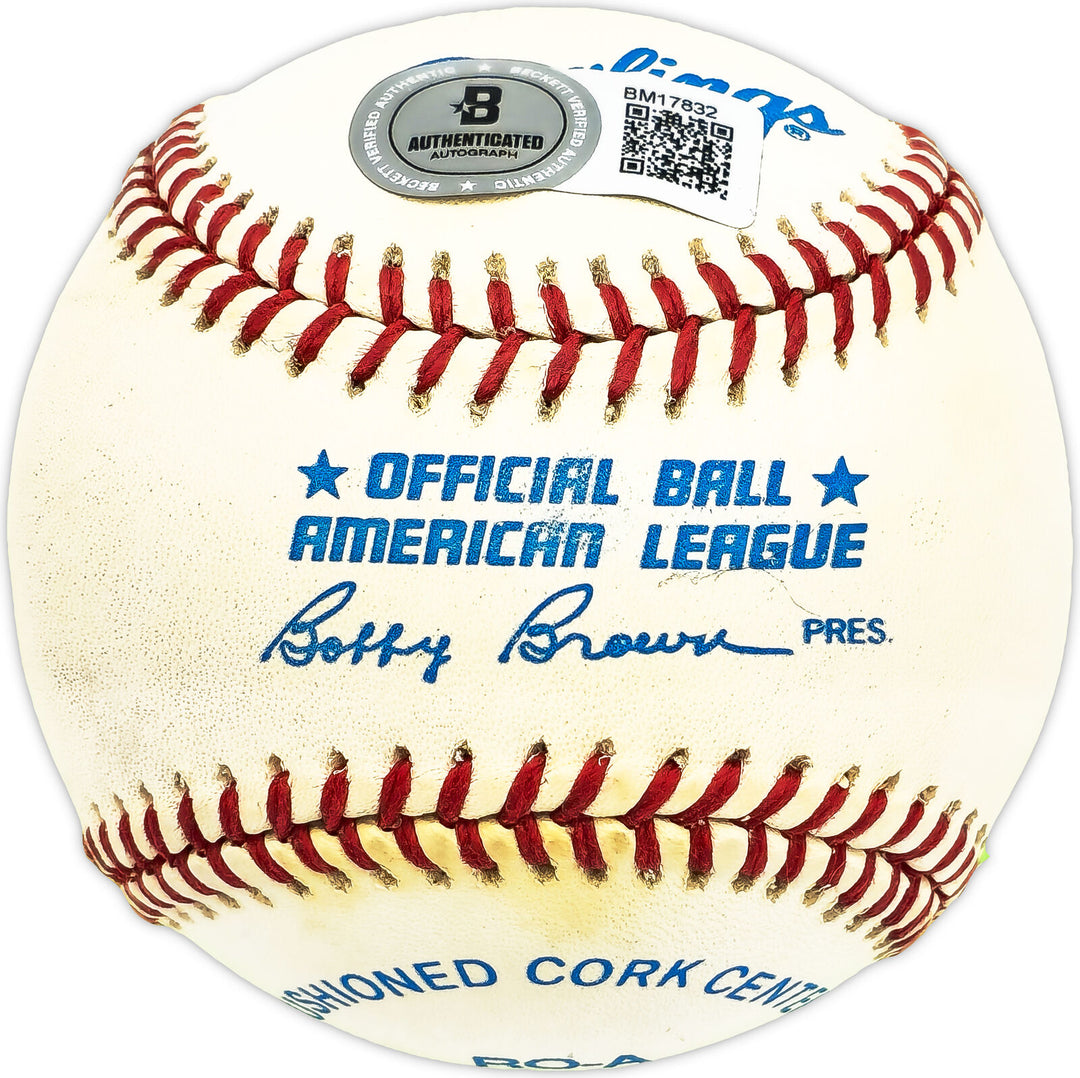 Ron Moeller Autographed AL Baseball Orioles, Angels Beckett BM17832 Image 2