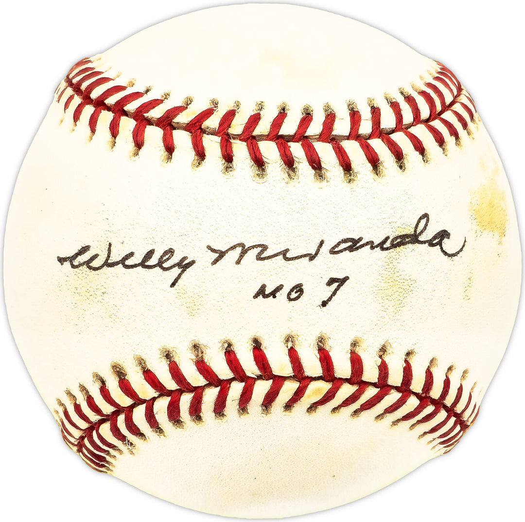 Willy Miranda Autographed Signed AL Baseball Orioles, Yankees "No 7" 229802 Image 1
